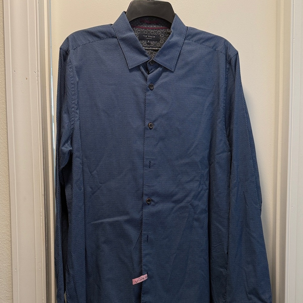 Ted Baker Blue and White Geometric Shirt